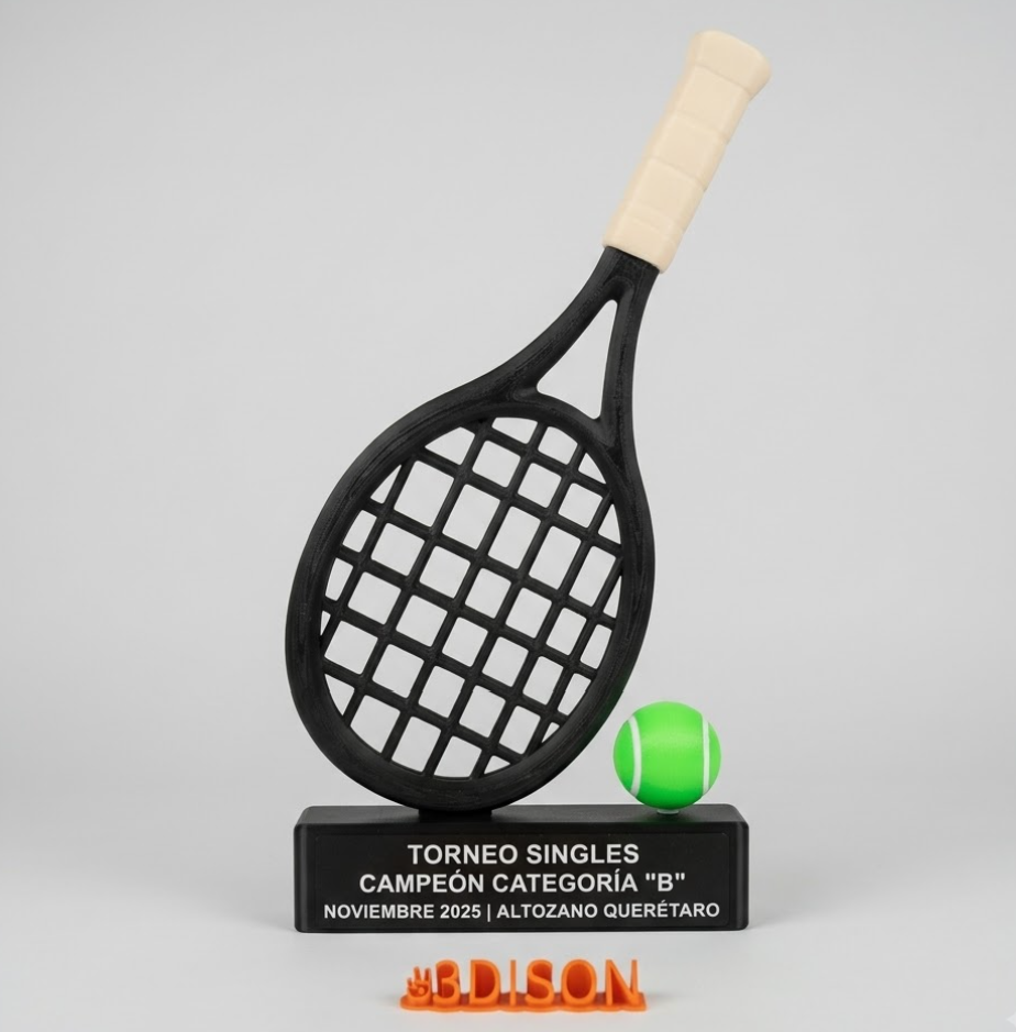 Trofeo de tenis personalizado impreso en 3D
