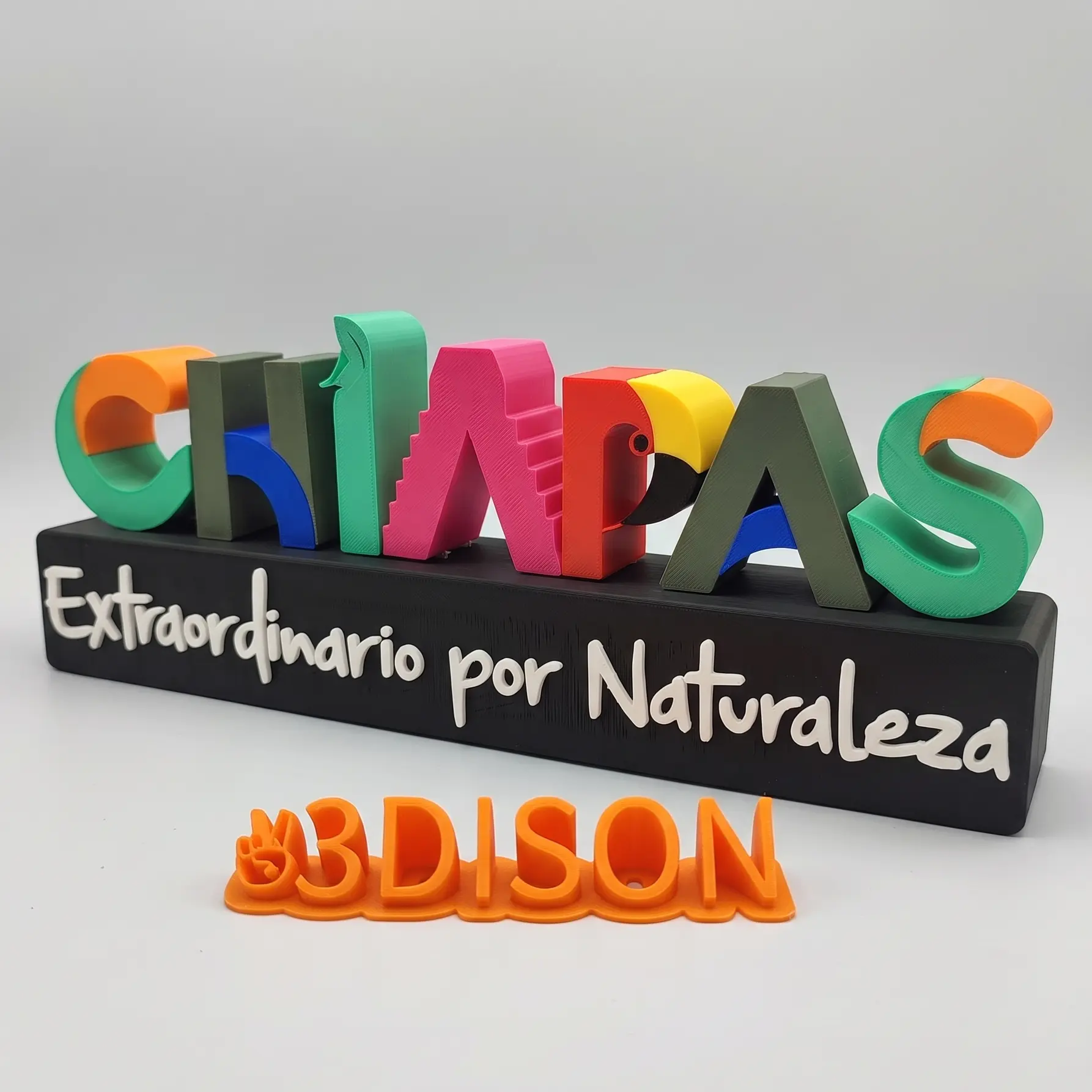 Letrero 3D multicolor Chiapas Extraordinario por Naturaleza